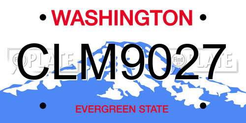 CLM9027 Washington License Plate
