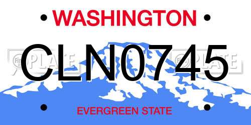 CLN0745 Washington License Plate