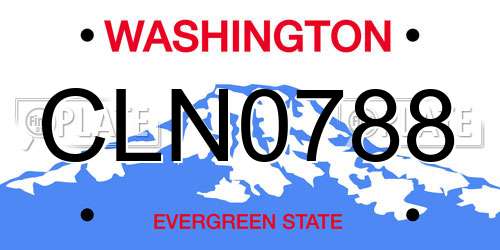 CLN0788 Washington License Plate
