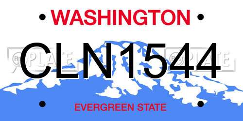 CLN1544 Washington License Plate