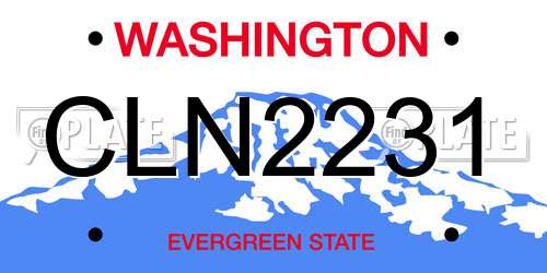 CLN2231 Washington License Plate