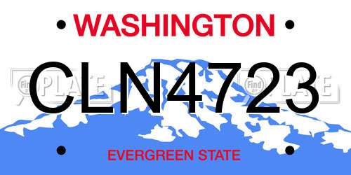 CLN4723 Washington License Plate