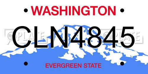 CLN4845 Washington License Plate