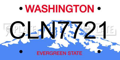 CLN7721 Washington License Plate
