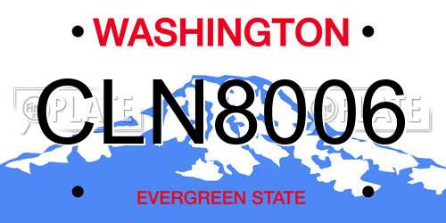 CLN8006 Washington License Plate