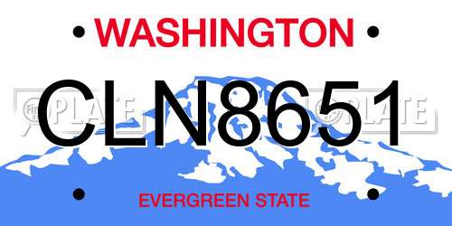 CLN8651 Washington License Plate