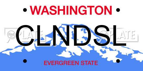 CLNDSL Washington License Plate