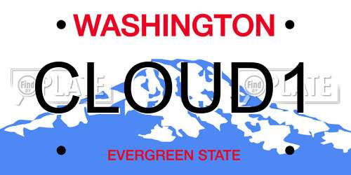 CLOUD1 Washington License Plate