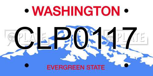 CLP0117 Washington License Plate