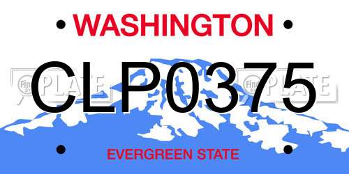 CLP0375 Washington License Plate