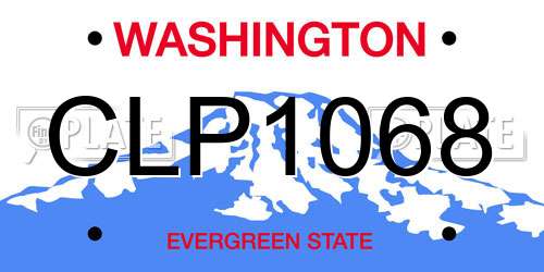 CLP1068 Washington License Plate