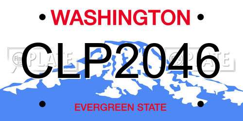 CLP2046 Washington License Plate