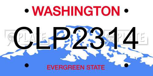 CLP2314 Washington License Plate