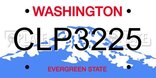 CLP3225 Washington License Plate