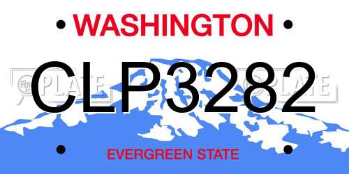 CLP3282 Washington License Plate