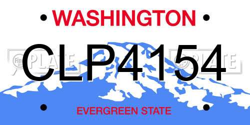 CLP4154 Washington License Plate