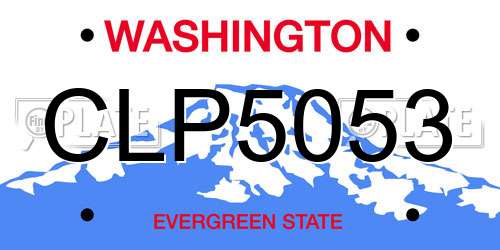 CLP5053 Washington License Plate