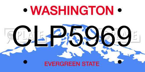 CLP5969 Washington License Plate