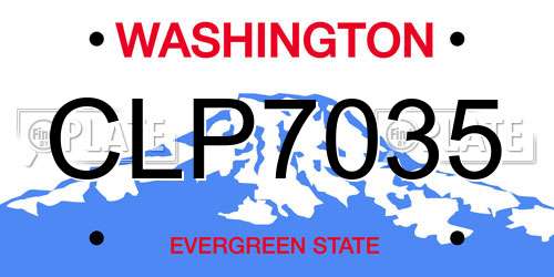 CLP7035 Washington License Plate