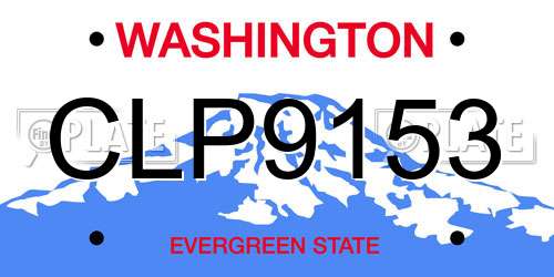 CLP9153 Washington License Plate