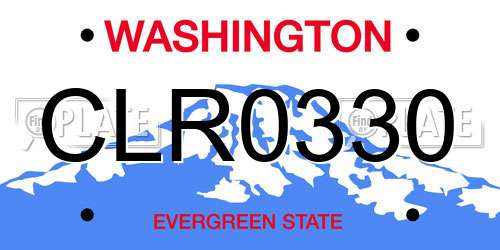 CLR0330 Washington License Plate