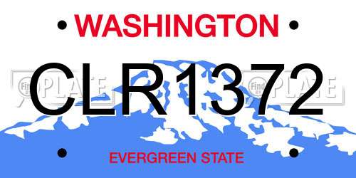 CLR1372 Washington License Plate