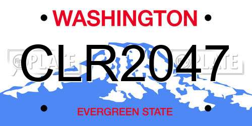 CLR2047 Washington License Plate
