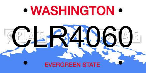 CLR4060 Washington License Plate