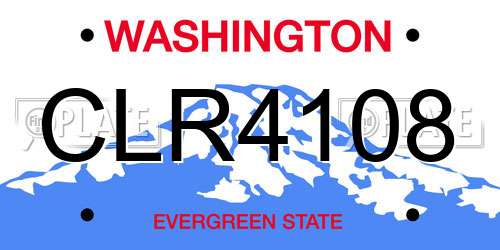 CLR4108 Washington License Plate