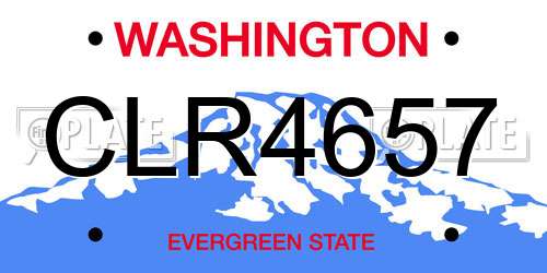 CLR4657 Washington License Plate