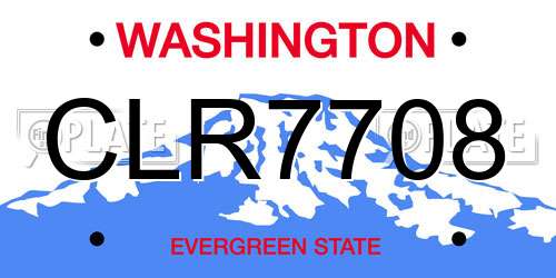 CLR7708 Washington License Plate