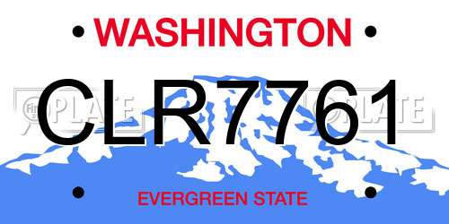 CLR7761 Washington License Plate