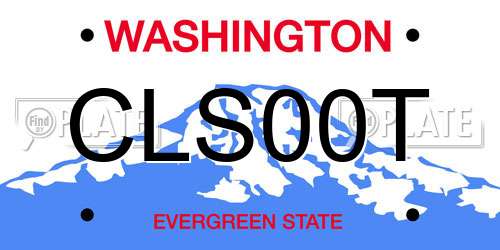 CLS00T Washington License Plate