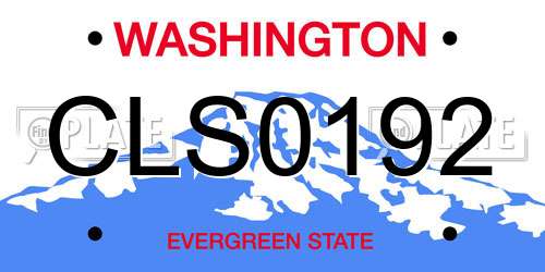 CLS0192 Washington License Plate
