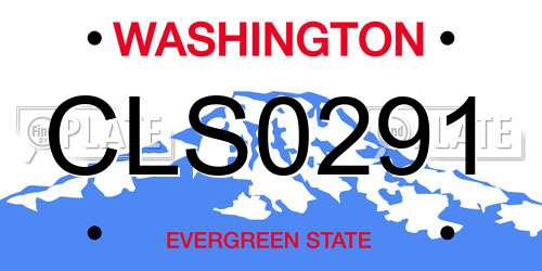 CLS0291 Washington License Plate