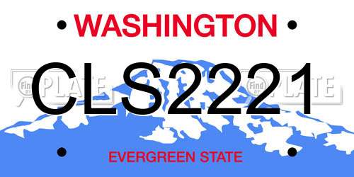CLS2221 Washington License Plate