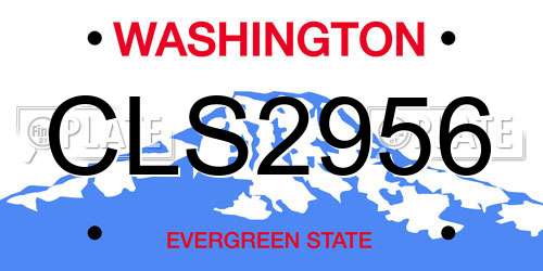 CLS2956 Washington License Plate