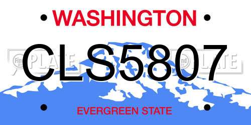 CLS5807 Washington License Plate