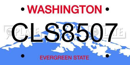 CLS8507 Washington License Plate