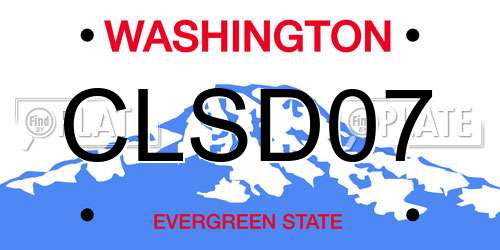 CLSD07 Washington License Plate