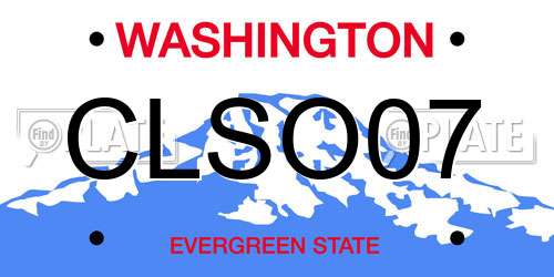 CLSO07 Washington License Plate