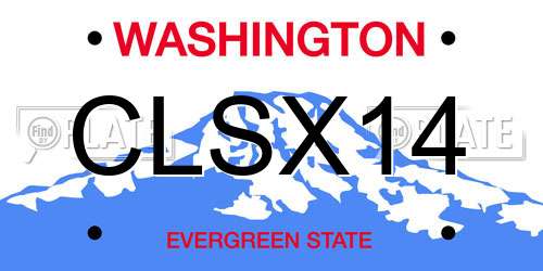 CLSX14 Washington License Plate