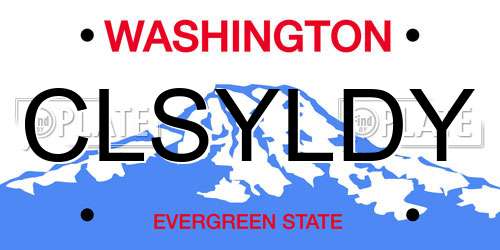 CLSYLDY Washington License Plate