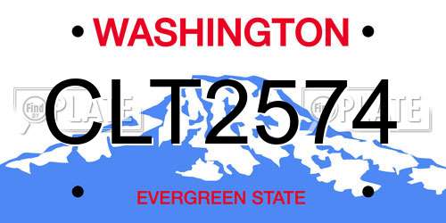 CLT2574 Washington License Plate