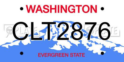 CLT2876 Washington License Plate