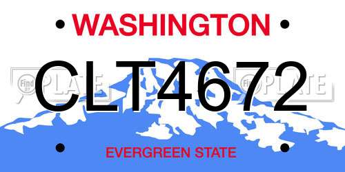 CLT4672 Washington License Plate