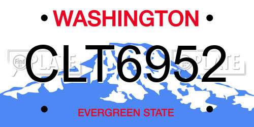 CLT6952 Washington License Plate
