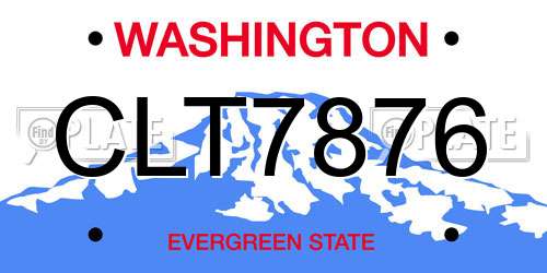 CLT7876 Washington License Plate