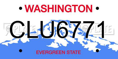 CLU6771 Washington License Plate