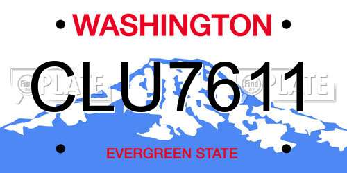 CLU7611 Washington License Plate